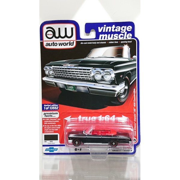 画像1: auto world 1/64 '62 Chevrolet Impala SS Convertible Black