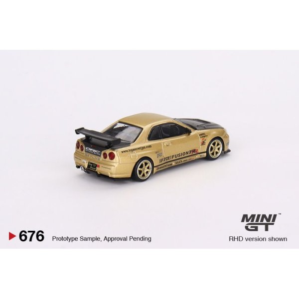 画像3: MINI GT 1/64 Nissan Skyline GT-R R34 Top Secret Gold (RHD) Japan exclusive