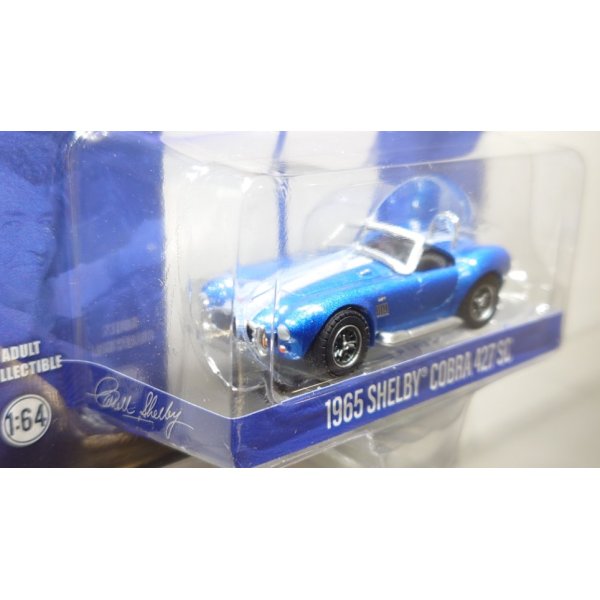 画像3: GREEN LiGHT EXCLUSIVE 1/64 1965 Shelby Cobra 427 S/C - Carroll Shelby Centennial - Guardsman Blue w/ White Stripes