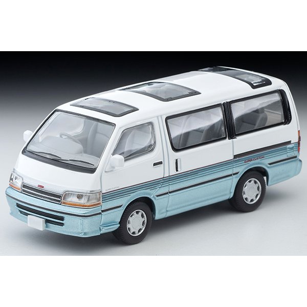 画像1: TOMYTEC 1/64 Limited Vintage Neo Toyota Hiace Wagon Super Custom (White/Light Blue) '90