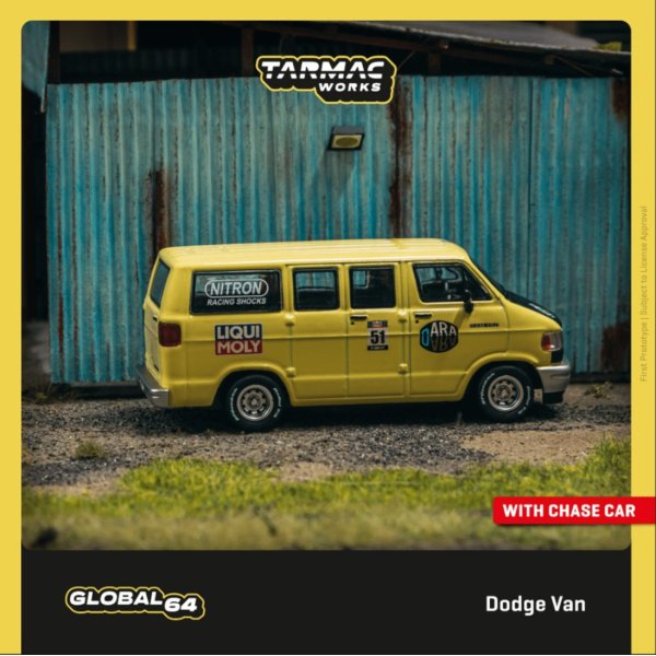 画像1: Tarmac Works 1/64 Dodge Van Yellow