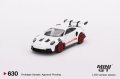 MINI GT 1/64 Porsche 911 (992) GT3 White/Pyro Red Accent Package (RHD)