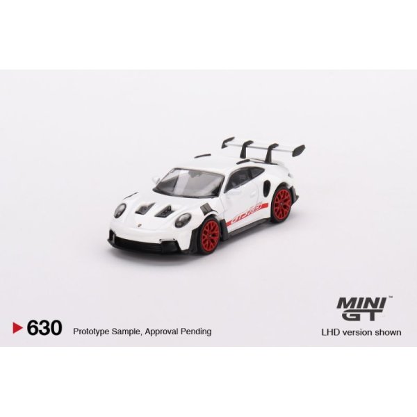 画像1: MINI GT 1/64 Porsche 911 (992) GT3 White/Pyro Red Accent Package (RHD)