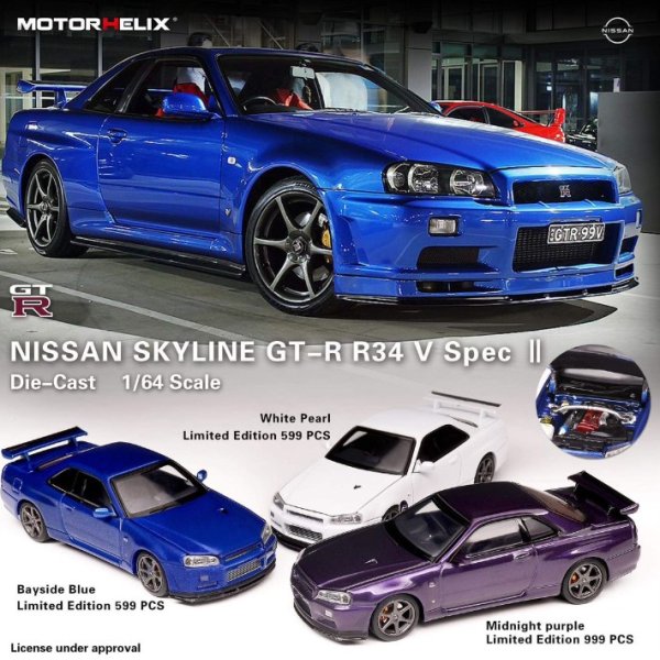 画像5: MOTORHELIX 1/64 Nissan Skyline GT-R R34 V Spec II Pearl White