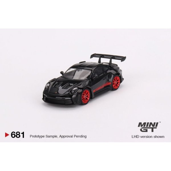 画像1: MINI GT 1/64 Porsche 911 (992) GT3 RS Black w/Pyro Red (LHD)