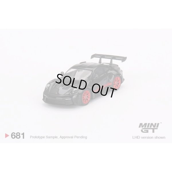 画像1: MINI GT 1/64 Porsche 911 (992) GT3 RS Black w/Pyro Red (LHD)