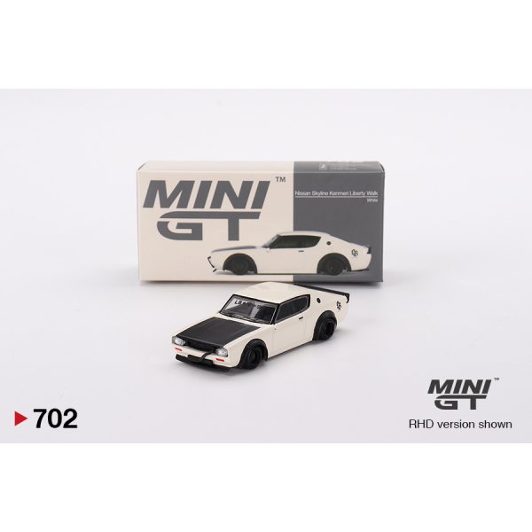 画像1: MINI GT 1/64 Nissan Skyline Kenmeri Liberty Walk White (RHD)