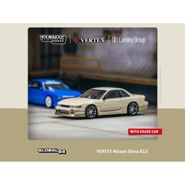 画像1: Tarmac Works 1/64 VERTEX Nissan Silvia S13 White / Gold