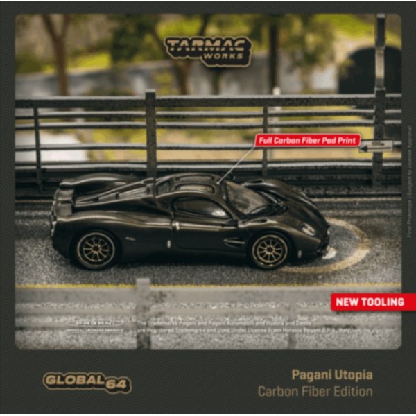 画像1: Tarmac Works 1/64 Pagani Utopia - CARBON FIBER EDITION Black Carbon Fiber