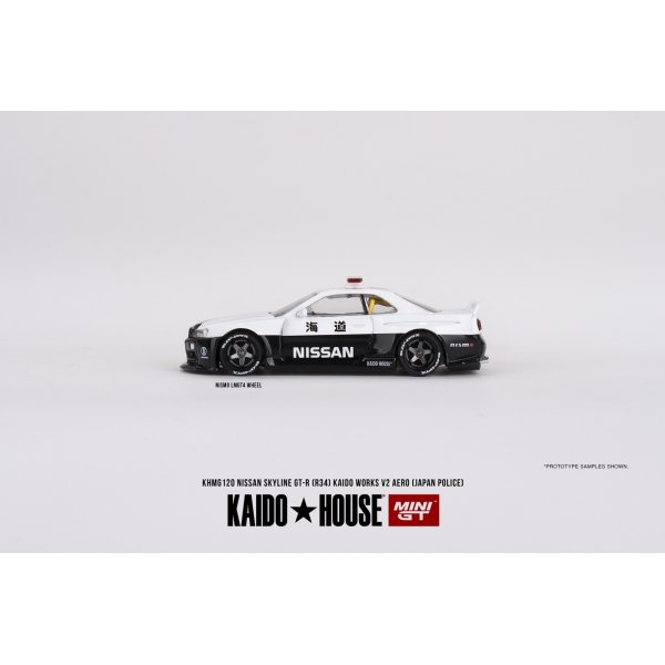 画像2: MINI GT 1/64 Nissan Skyline GT-R R34 Kaido Works (V2 Aero) Police Car (RHD)