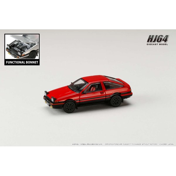 画像2: Hobby JAPAN 1/64 Toyota Sprinter Trueno GT APEX (AE86) JDM Style Red/Black