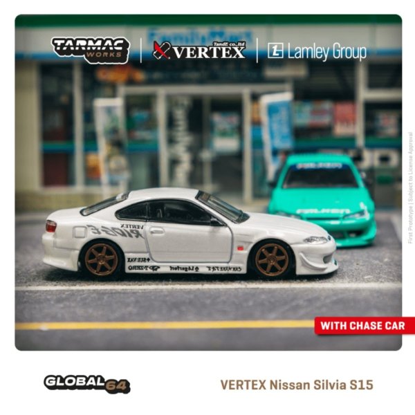 画像1: Tarmac Works 1/64 VERTEX Nissan Silvia S15 White Metallic