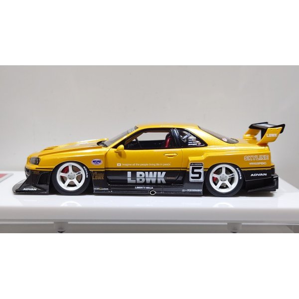 画像2: EIDOLON 1/43 LB-ER34 Super Silhouette SKYLINE Grande Giallo Pearl / Gummetallic Tow-tone color Limited 32 pcs.