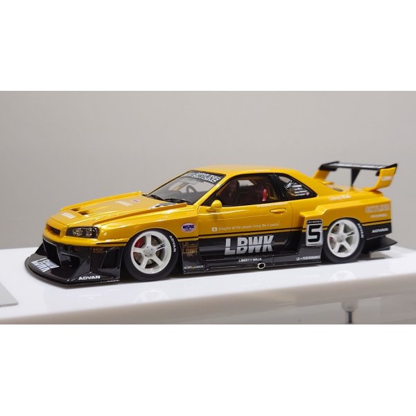 画像2: EIDOLON 1/43 LB-ER34 Super Silhouette SKYLINE Grande Giallo Pearl / Gummetallic Tow-tone color Limited 32 pcs.