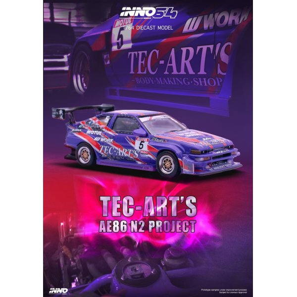 画像4: INNO Models 1/64 Toyota Sprinter Trueno (AE86) N2 PROJECT BY Tec-Art's