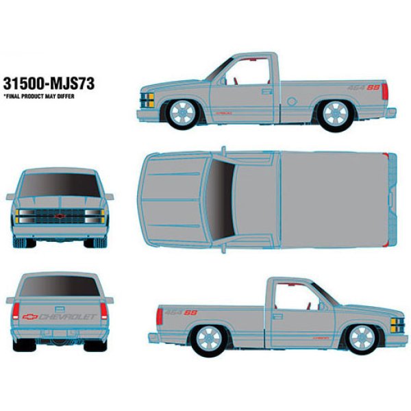 画像2: M2 Machines 1/64 1991 Chevrolet C1500 SS 454 Custom Silver