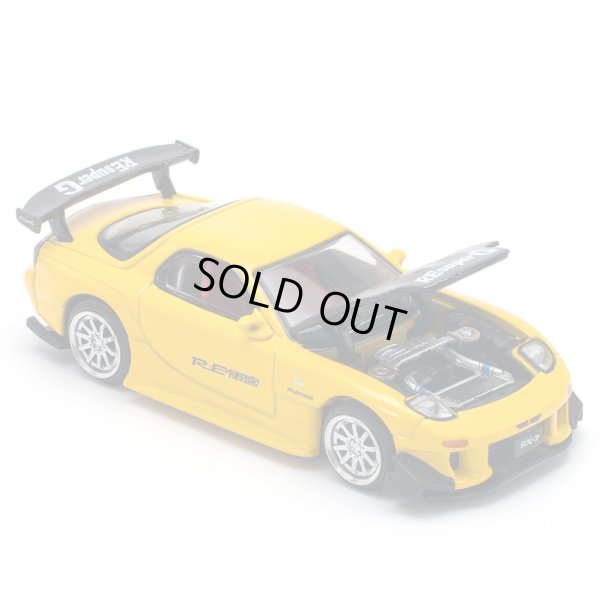 画像2: POP RACE 1/64 MAZDA RX-7 (FD3S) RE-AMEMIYA WIDEBODY YELLOW