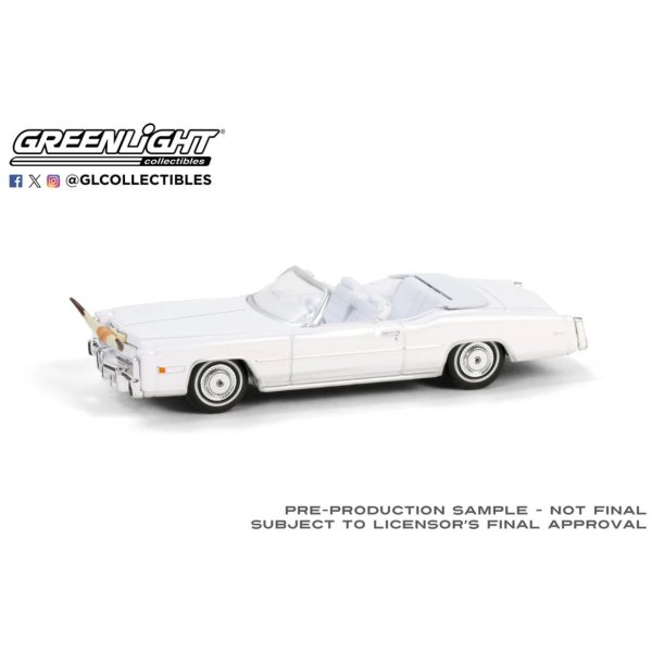 画像1: GREEN LiGHT EXCLUSIVE 1/64 1976 Cadillac Eldorado Convertible - White with Bull Horns Hood Ornament