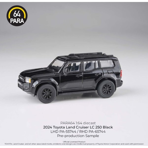 画像1: PARAGON 1/64 Toyota Land Cruiser 250 2024 Black RHD