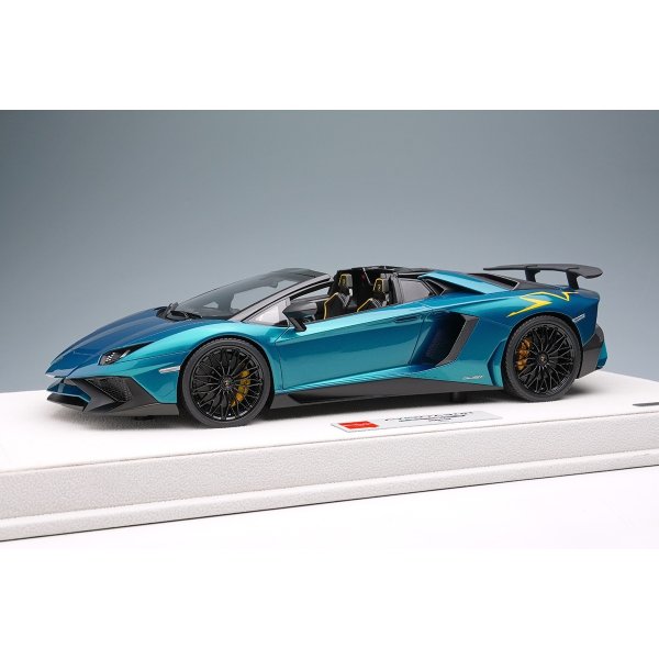 画像1: EIDOLON 1/18 Lamborghini Aventador LP750-4 SV Roadster 2015 Artemis Green (Yellow Large SV Logo) Limited 50 pcs.