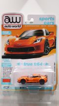 auto world 1/64 2019 Chevy Corvette Z06 Sebring Orange/Black