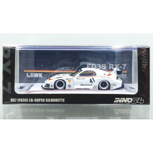 画像1: INNO Models 1/64 Mazda RX7 (FD3S) LB-WORKS Super Silhouette White