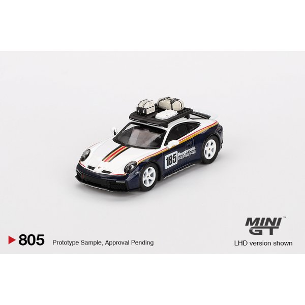 画像1: MINI GT 1/64 Porsche 911 Dakar Rally Design Package White/Gentian Blue Metallic (RHD)