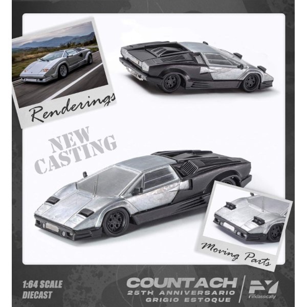 画像3: Finclassically 1/64 Countach 25th Anniversary Edition Silver