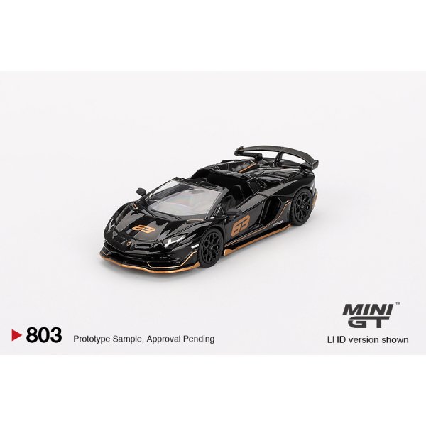 画像2: MINI GT 1/64 Lamborghini Aventador SVJ 63 Roadster Nero Aldebaran (Black) (RHD)