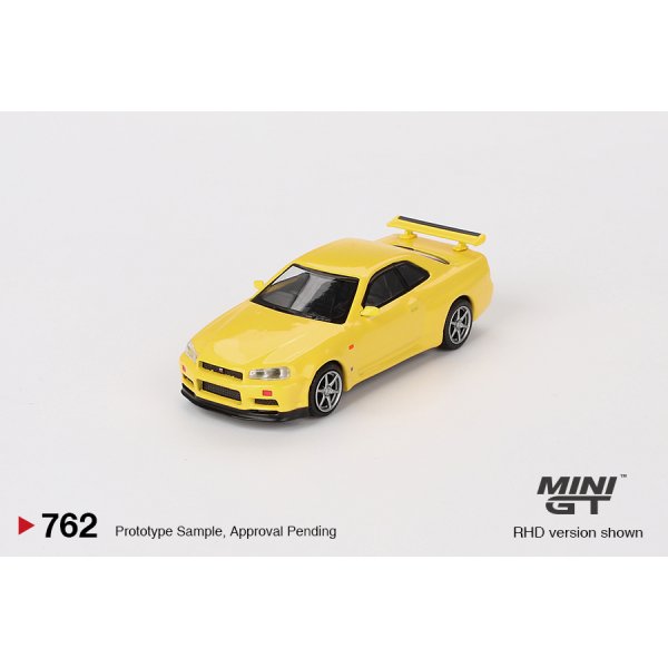 画像2: MINI GT 1/64 Nissan Skyline GT-R R34 V-Spec Lighting Yellow (RHD)