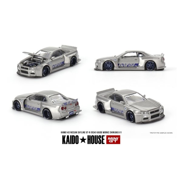 画像1: MINI GT 1/64 Nissan Skyline GT-R R34 Kaido Works SHINJUKU V1 (RHD)