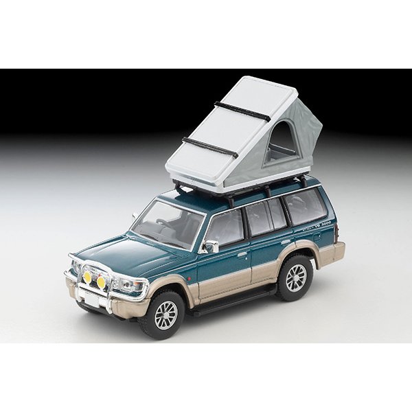 画像2: TOMYTEC 1/64 Limited Vintage NEO Mitsubishi Pajero Mid Roof Wide VR '91 (Green/Beige) オプションパーツ装着車 テント, フィギュア付 