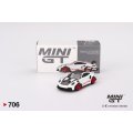 MINI GT 1/64 Porsche 911 (992) GT3 RS Weissach Package White w/Pyro Red (RHD)