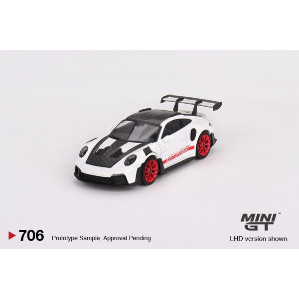 画像2: MINI GT 1/64 Porsche 911 (992) GT3 RS Weissach Package White w/Pyro Red (RHD)