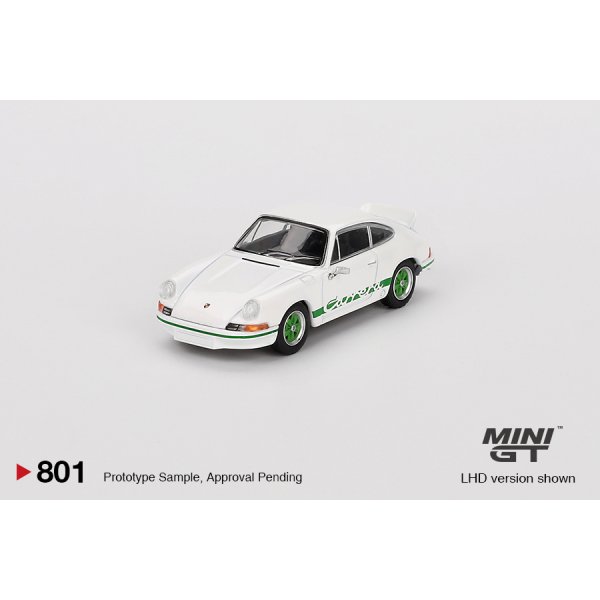 画像2: MINI GT 1/64 Porsche 911 Carrera RS 2.7 Grand Prix White/Green Livery (LHD)