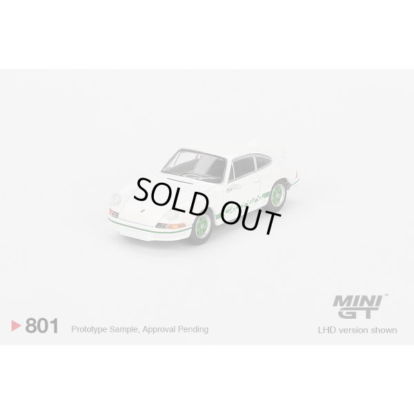 画像1: MINI GT 1/64 Porsche 911 Carrera RS 2.7 Grand Prix White/Green Livery (LHD) [Blister Packaging]