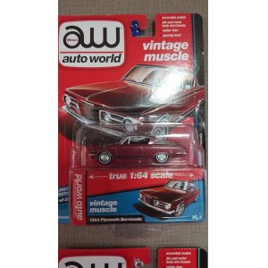 画像: auto world 1:64 '64 Plymouth Barracuda  Dark Red