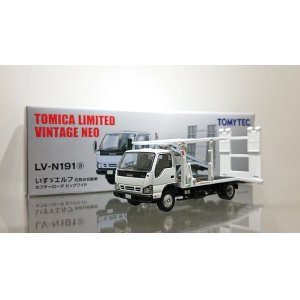 画像: TOMYTEC 1/64 Limited Vintage ISUZU ELF Safety Loader Hanamidai Motor Big Wide White