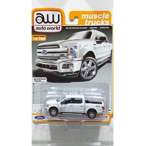 画像: auto world muscle trucks 1/64 '18 Ford F-150 Lariat White Platinum