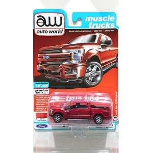 画像: auto world muscle trucks 1/64 '18 Ford F-150 Lariat Ruby Red Metallic