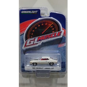 画像: GREEN LiGHT 1/64 GL Muscle Series 23 '69 Chevrolet Camaro Z/28 - Dover White with Black Stripes & Red Interior