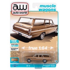 画像: auto world 1/64 1963 Chevy II 400 Nova Station Wagon Tan / White