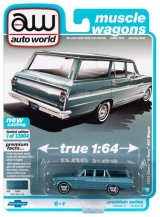 画像: auto world 1/64 1963 Chevy II 400 Nova Station Wagon Azure Aqua