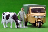 画像: TOMYTEC 1/64 Limited Vintage Daihatsu CO10T (Brown) with figure