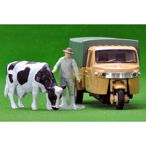 画像: TOMYTEC 1/64 Limited Vintage Daihatsu CO10T (Brown) with figure