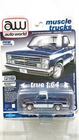 画像: auto world 1/64 1985 Chevy Silverado Dark Blue / White