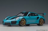 画像: AUTOart 1/18 Porsche 911 (991.2) GT2 RS Weissach Package (Miami Blue)