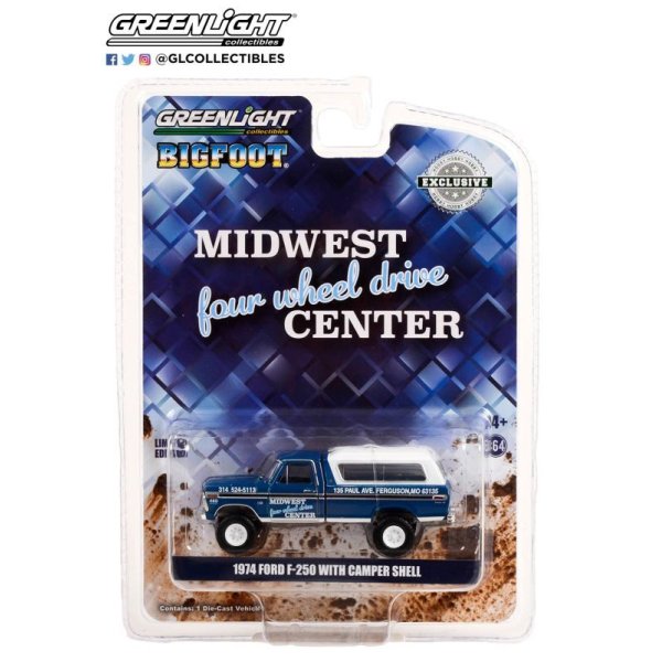 画像3: GREEN LiGHT EXCLUSIVE 1/64 1974 Ford F-250 with Camper Shell - Midwest Four Wheel Drive Center (3)