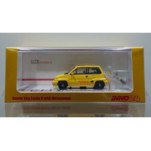 画像: INNO Models 1/64 Honda City Turbo II Yellow with MOTOCOMPO