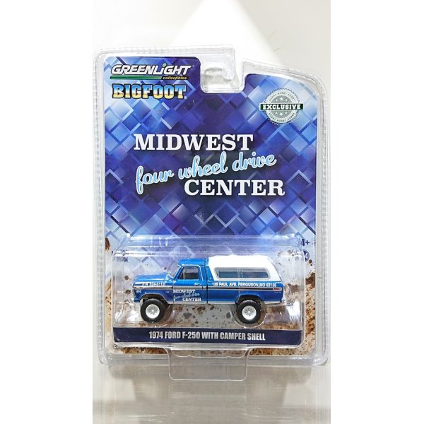 画像1: GREEN LiGHT EXCLUSIVE 1/64 1974 Ford F-250 with Camper Shell - Midwest Four Wheel Drive Center (1)